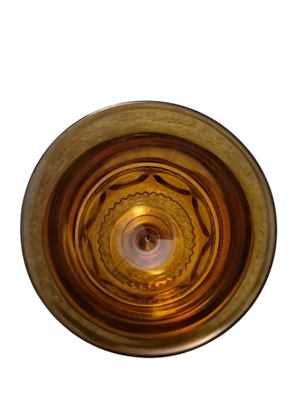 VINTAGE KINGS CROWN Amber Wine Goblet Set of 4 Indiana Glass 5 5/8 In Open Box - Picture 3 of 9